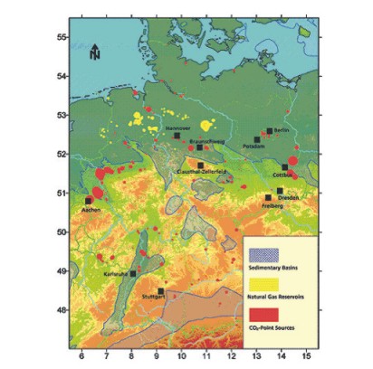 Sedimentary basins are favourable storage sites for CO2 storage in Germany