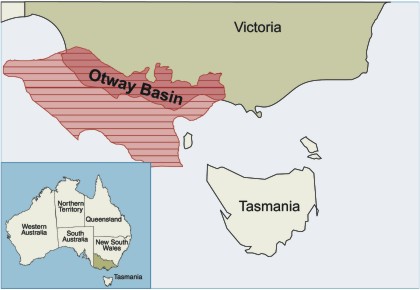 Location of the Otway Basin in Western Victoria, Australia